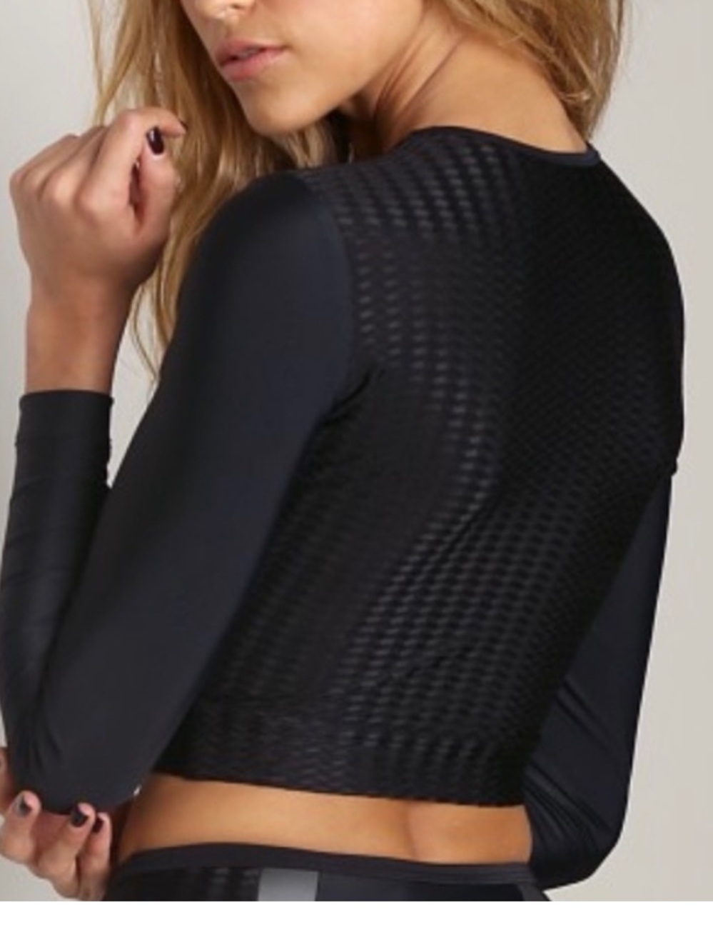 New Seea Palomar Crop Top Rash Guard Black Diamond